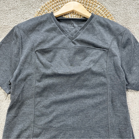 Lalabu Men’s Baby Dad Shirt Shortsleeve V-Neck in Gray Size L - Picture 4 of 14